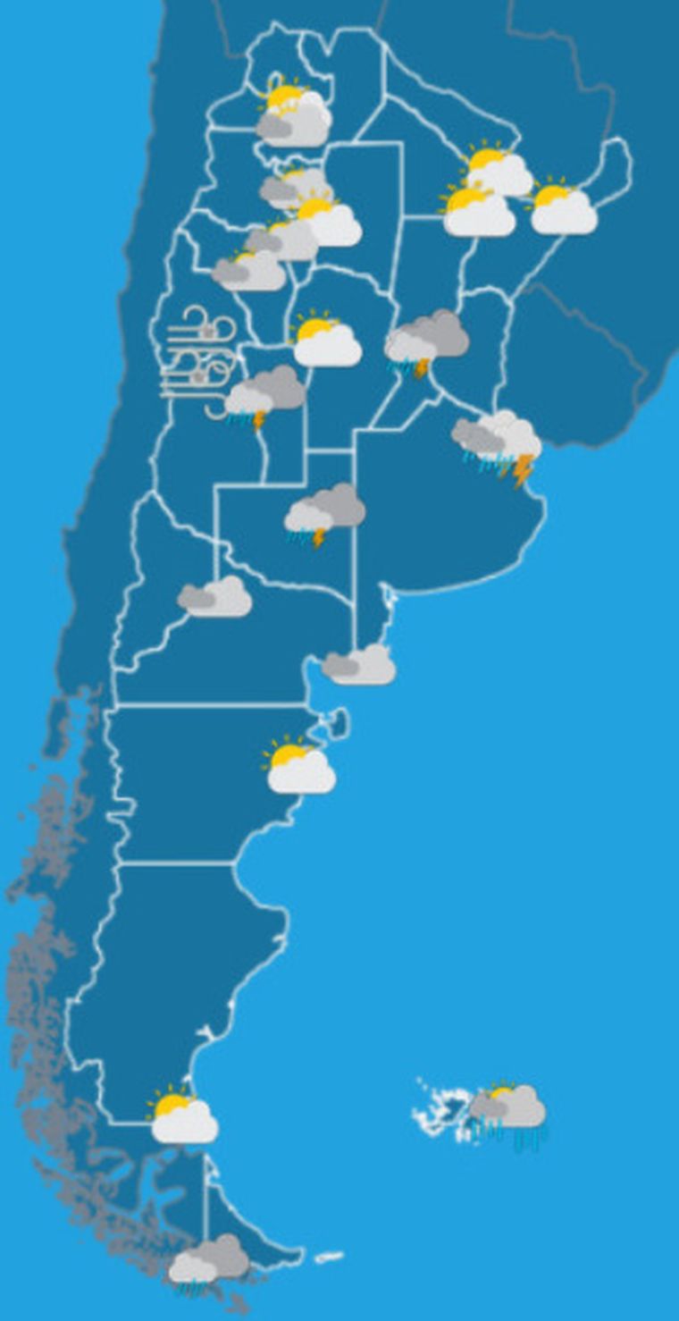 El SMN lanzó alerta de tormentas en varios puntos del país. El SMN lanzó alerta de tormentas en varios puntos del país.
