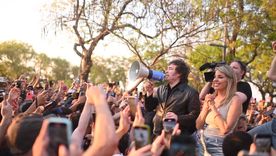 Javier Milei en Corrientes, acompañado de Virginia Gallardo.