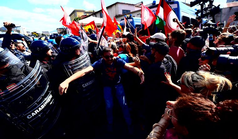 Italia sale a la calle por Gaza y la flotilla humanitaria. Foto Efe 