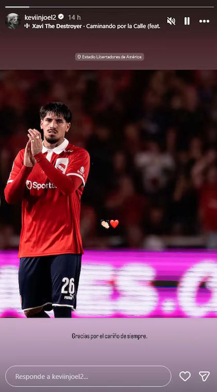 La historia que publicó Kevin Lomónaco luego de ¿su último partido con la camiseta de Independiente? La historia que publicó Kevin Lomónaco luego de ¿su último partido con la camiseta de Independiente?