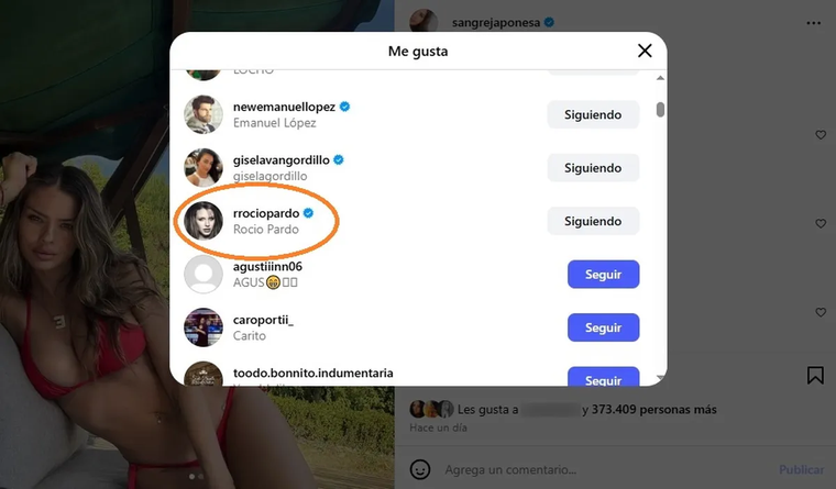El like que recibió la China Suárez de parte de la novia de Nicolás Cabré. El like que recibió la China Suárez de parte de la novia de Nicolás Cabré.