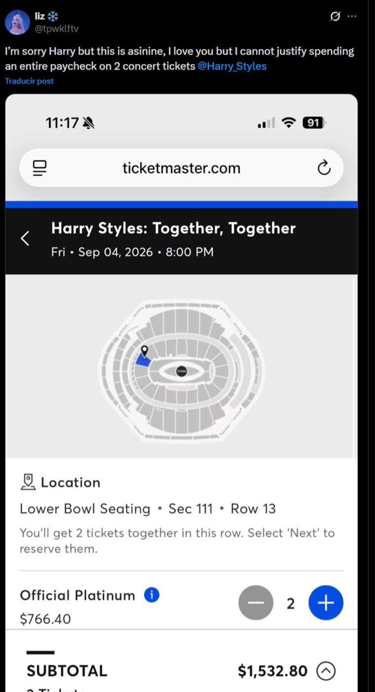 La preventa de entradas despertó fuertes quejas en redes sociales por los altos valores en euros. La preventa de entradas despertó fuertes quejas en redes sociales por los altos valores en euros.