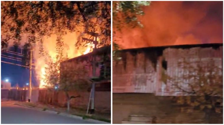 Las imágenes del feroz incendio en Guaymallén. 