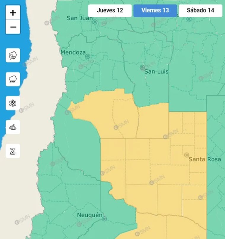El SMN emitió un alerta por tormentas para este viernes en Mendoza. El SMN emitió un alerta por tormentas para este viernes en Mendoza.