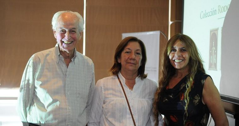 Rafael Reina Rutini, Pupi Agüero y Nydia Reina, heredera de la colección. Foto: Gerardo Gómez / MDZ