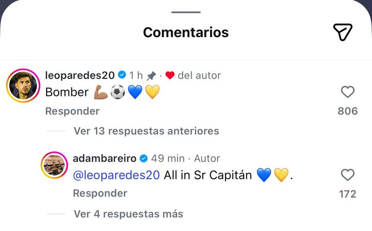 Paredes y Bareiro extendieron el festejo en Instagram. Paredes y Bareiro extendieron el festejo en Instagram.