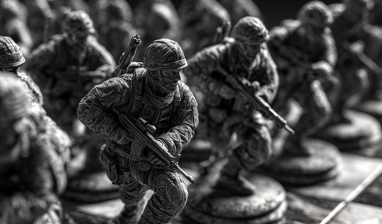 El ajedrez de la guerra está por demás activo en el mundo. Foto IA Midjourney El ajedrez de la guerra está por demás activo en el mundo. Foto IA Midjourney