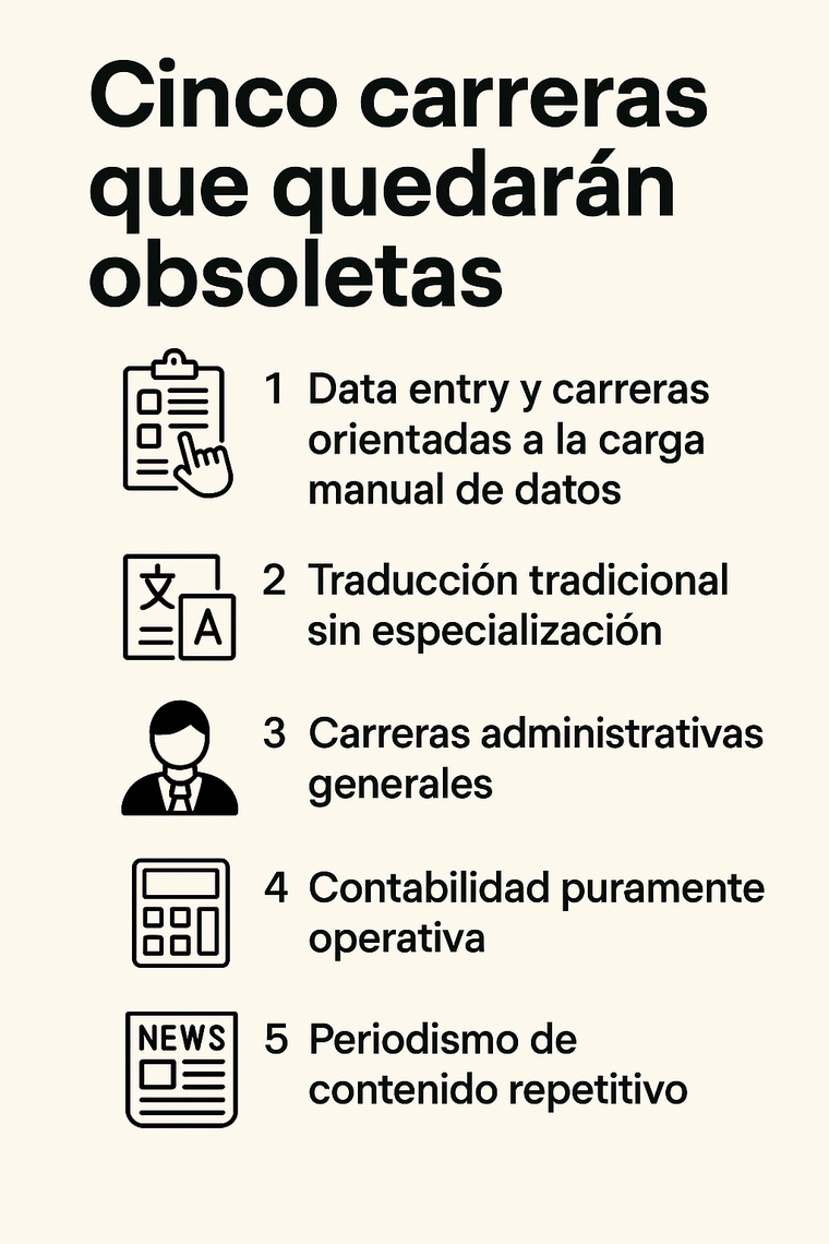 Según la inteligencia artificial, los trabajos repetitivos serán los primeros en quedar obsoletos. Según la inteligencia artificial, los trabajos repetitivos serán los primeros en quedar obsoletos.