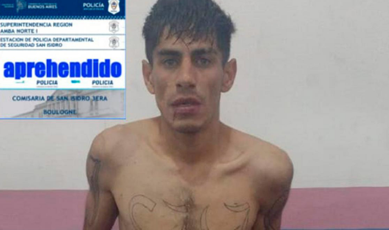 El condenado cuando fue capturado. Foto: Gentileza