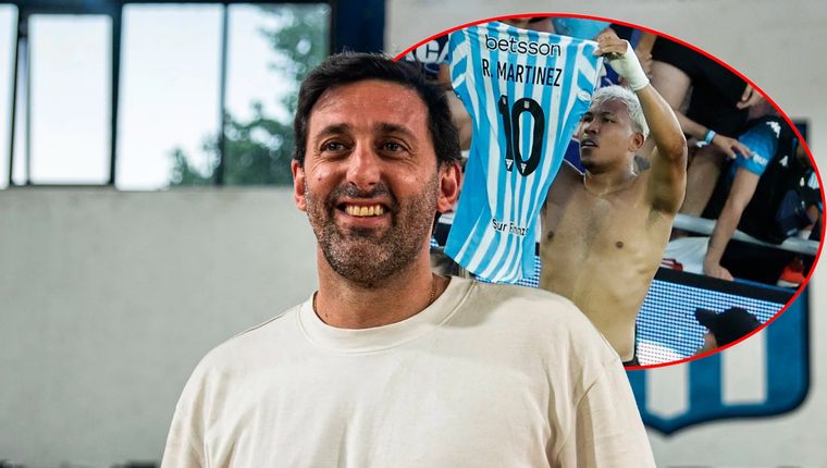 Milito no quiere dejar ir a Roger Martínez. Foto: Racing Club y EFE