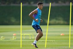 Paulo Dybala, durante un entrenamiento de la Selección. Paulo Dybala, durante un entrenamiento de la Selección.