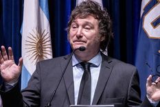 Javier Milei en una de sus últimas exposiciones en Miami, Estados Unidos Foto: EFE