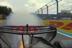 El auto de Hulkenberg sufrió un incendio antes del inicio de la Sprint.