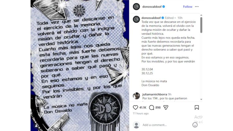 "La música no mata": la histórica frase que volvió a utilizar el entorno de Fontanet en sus redes sociales. "La música no mata": la histórica frase que volvió a utilizar el entorno de Fontanet en sus redes sociales.