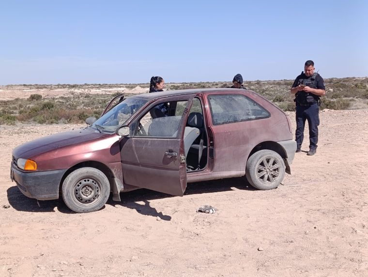 El auto que protagonizó la persecución en Las Heras. El auto que protagonizó la persecución en Las Heras.