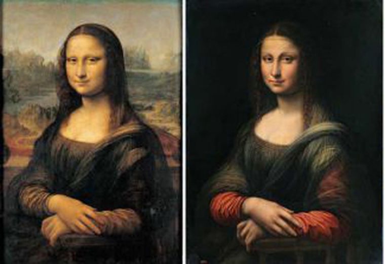 La obra de Leonardo y la de su pupilo.