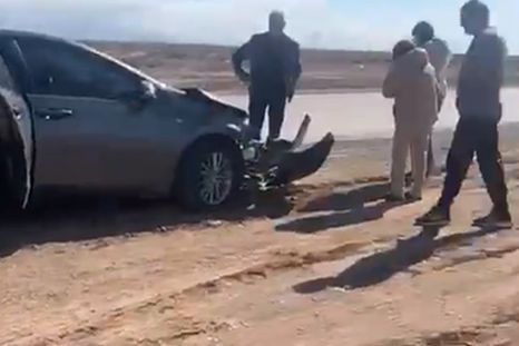 El incidente tuvo lugar a unos 15 kilómetros del control fitosanitario mendocino Foto: captura video