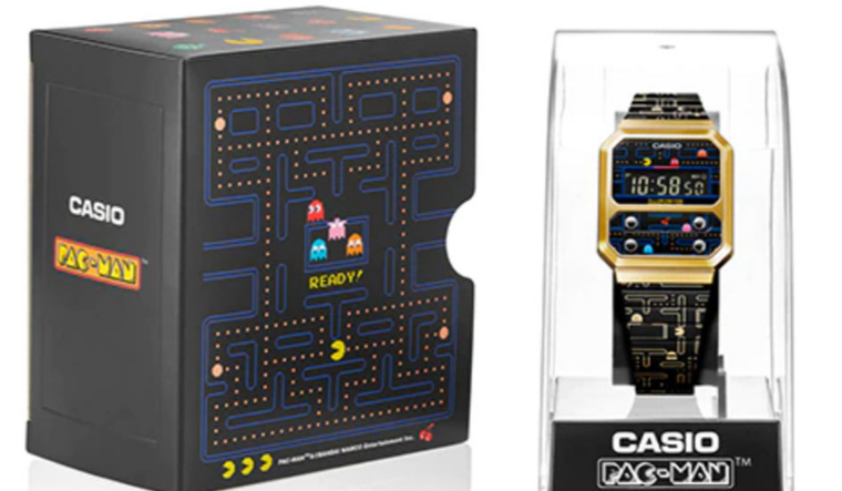 El nuevo reloj de Casio será una cruza entre el PAC-MAN de 1980 de Bandai y el F-100 de 1978 Foto: Casio