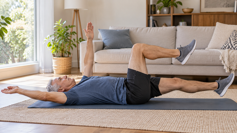Este ejercicio es vital para trabajar el abdomen y la zona lumbar después de los 55 años. Este ejercicio es vital para trabajar el abdomen y la zona lumbar después de los 55 años.
