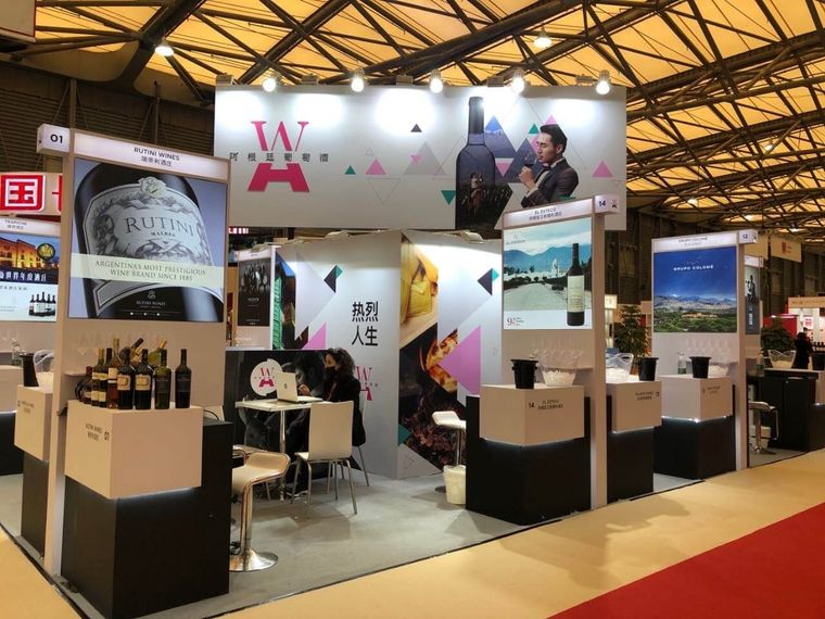El stand de Argentina en ProWine China.