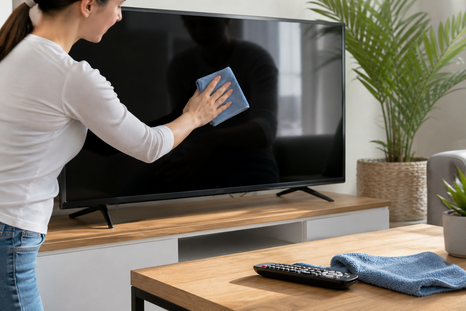 Limpiar el Smart TV exige cuidado: la presión excesiva o productos agresivos pueden dañar la pantalla. Limpiar el Smart TV exige cuidado: la presión excesiva o productos agresivos pueden dañar la pantalla.