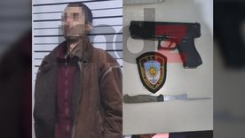El sospechoso que fue detenido tras la persecución y las armas incautadas. (Se pixela el rostro porque puede pasar a rueda de personas) El sospechoso que fue detenido tras la persecución y las armas incautadas. (Se pixela el rostro porque puede pasar a rueda de personas)