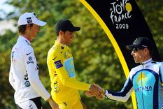 Contador y Armstrong tras el Tour de 2009.