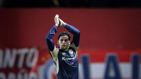 Hernán López Muñoz, figura de Argentinos Juniors, festeja su gol en el triunfo 1-0 frente a River. Hernán López Muñoz, figura de Argentinos Juniors, festeja su gol en el triunfo 1-0 frente a River.