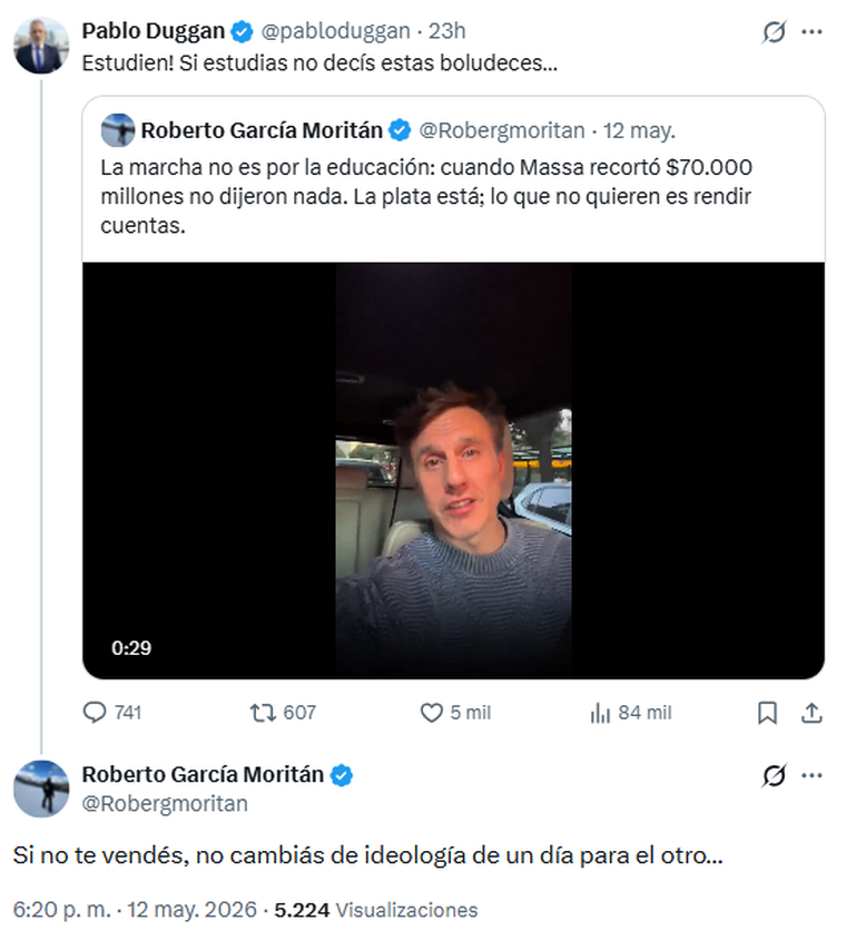 Pablo Duggan y Roberto García Moritán totalmente enfrentados. Pablo Duggan y Roberto García Moritán totalmente enfrentados. 