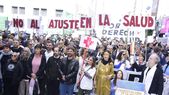 En la marcha por la salud de este miércoles, Juan Grabois dijo presente.