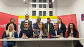 María Eugenia Vidal apoyó al espacio de Provincias Unidas en Mendoza. En la foto, con dirigentes provinciales como Gabriel Pradines y Jorge Difonso.