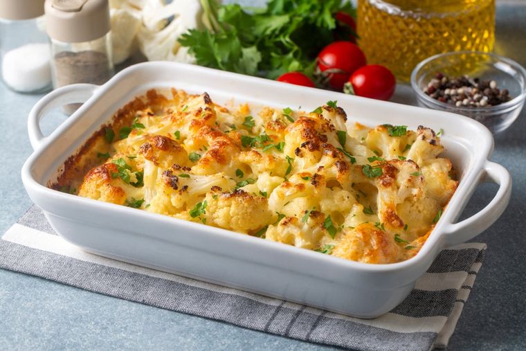 Receta de coliflor gratinado con queso paso a paso.