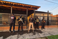 El allanamiento en la vivienda del fútbolista de Unión.&nbsp;