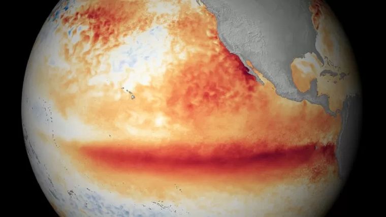 Aquí se ve cómo El Niño calentó la superficie del Pacífico en 2015. Foto: SCIENCE PHOTO LIBRARY