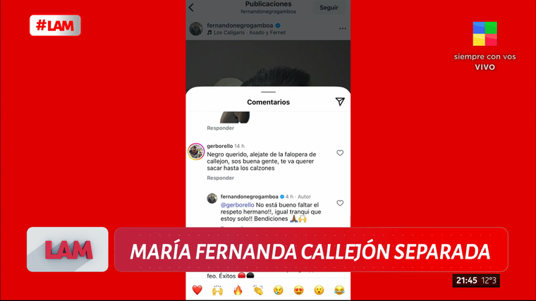 Fernando Gamboa confirmó la separación. Fernando Gamboa confirmó la separación.