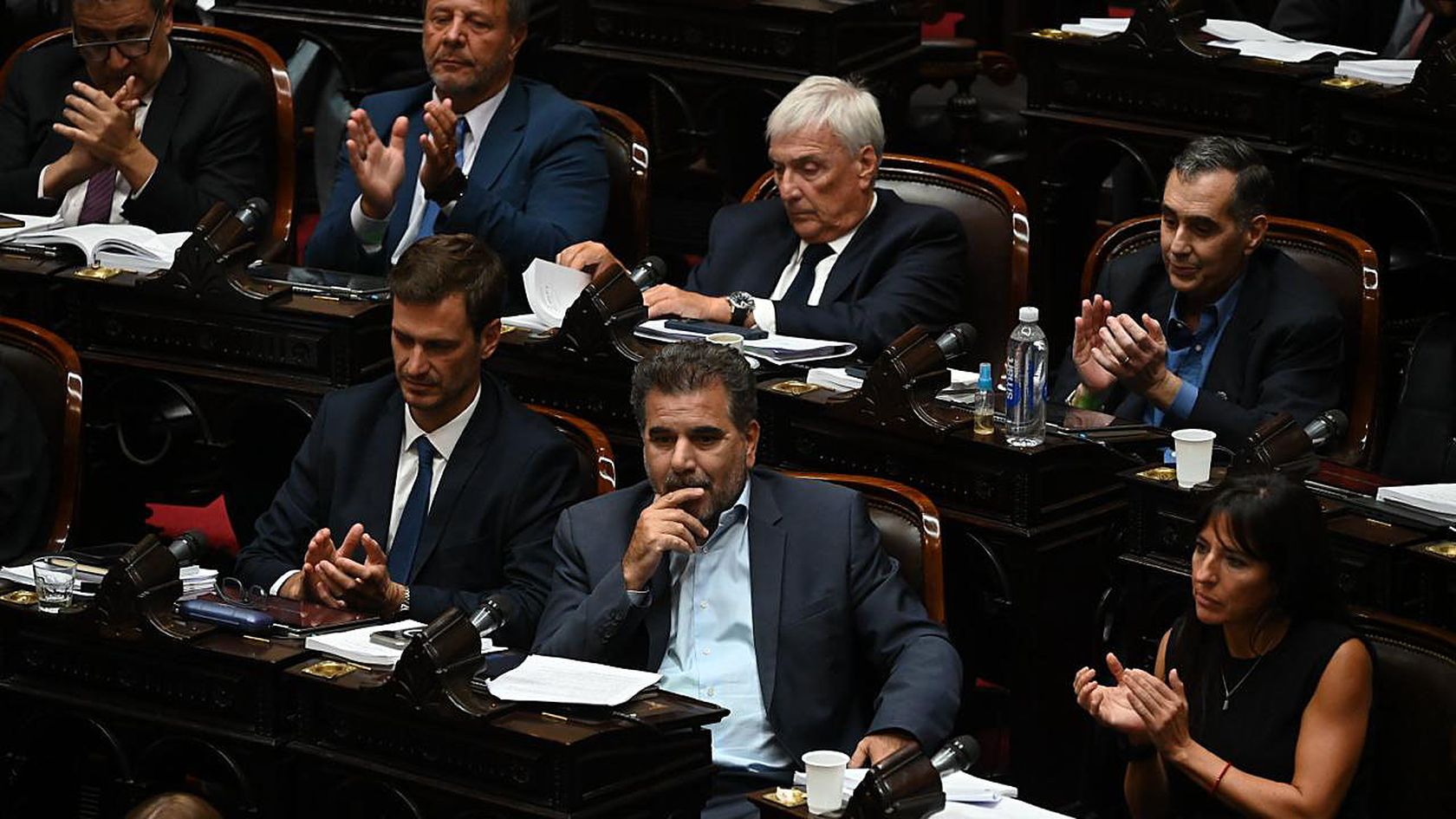 El bloque PRO presente en el recinto de Diputados.