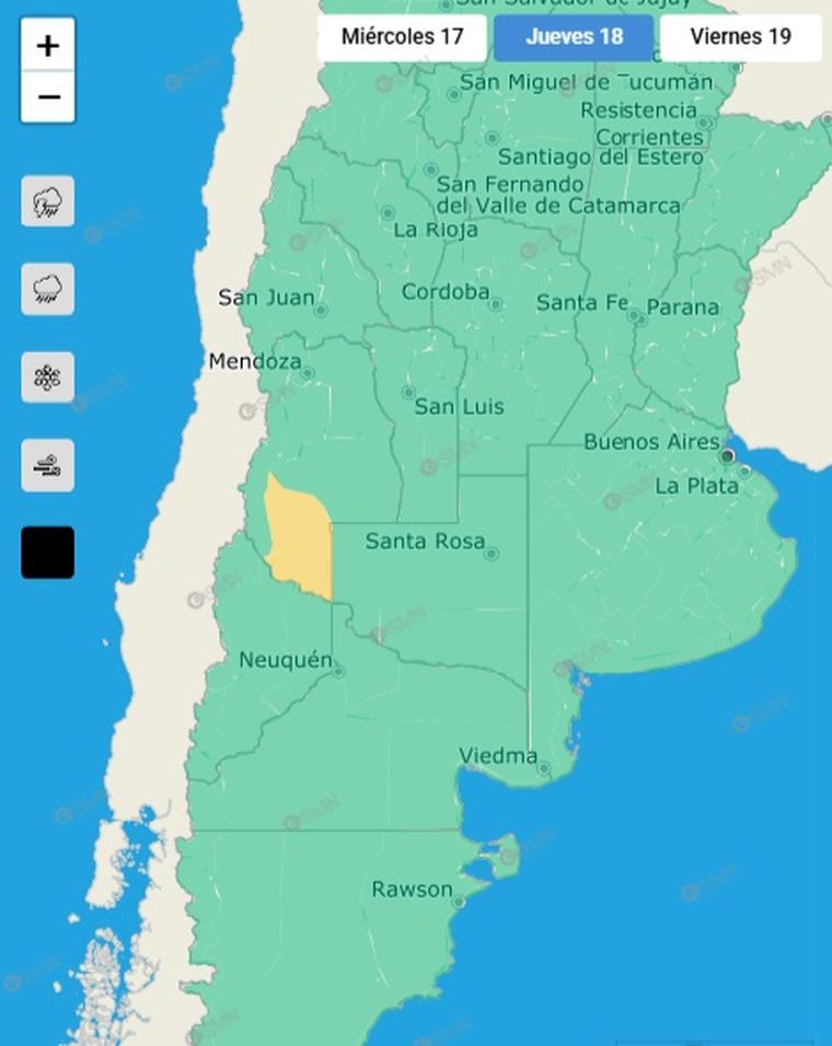 El SMN emitió un alerta por Zonda para este jueves en el sur de la provincia. El SMN emitió un alerta por Zonda para este jueves en el sur de la provincia.