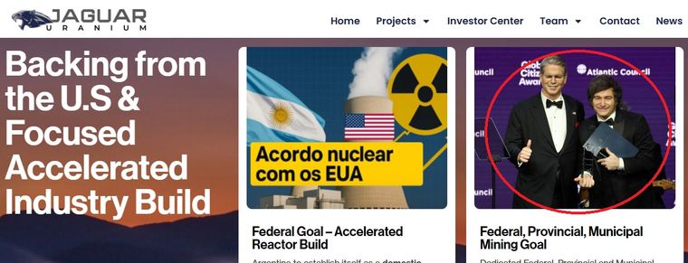 En la web de la minera destaca una noticia relacionada con el presidente Milei. Incluyen hasta fotografía. En la web de la minera destaca una noticia relacionada con el presidente Milei. Incluyen hasta fotografía.