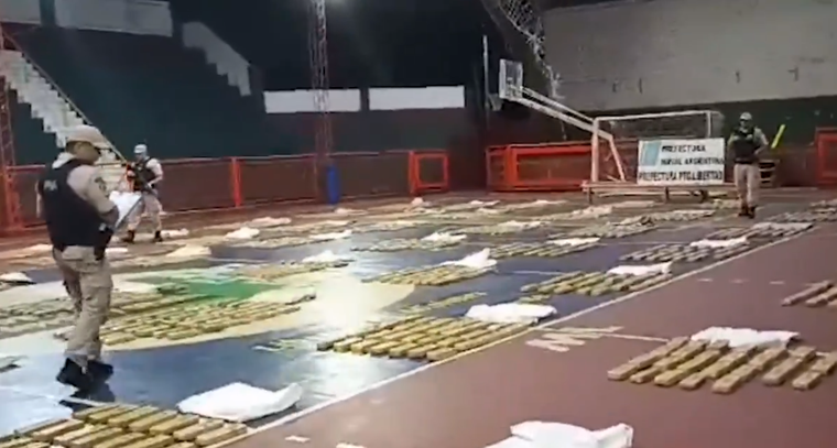 Toda la droga descubierta Foto: Captura de video