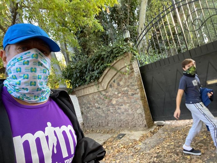 El gobernador Rodolfo Suarez y su hijo Facundo.