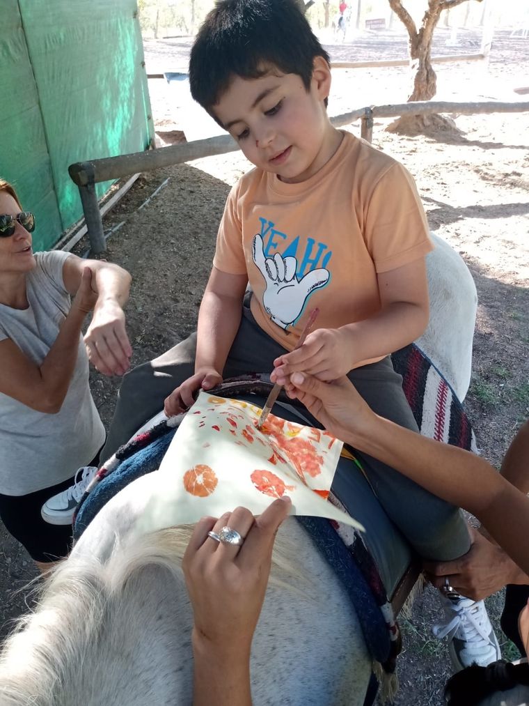 En La Equitana, niños y niñas aprenden nuevas habilidades gracias a la equinoterapia y las clases de apoyo que se brindan en el centro educativo social Foto: Gentileza