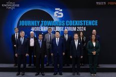 Mauricio Macri en el Foro Mundial del Conocimiento. Foto: X Mauricio Macri