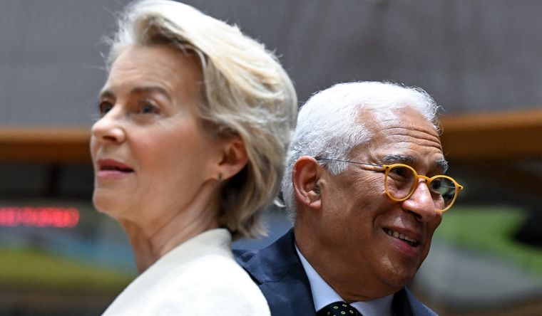 Ursula von der Leyen y António Costa, de la UE, se comunican con China. Foto: Dpa.
