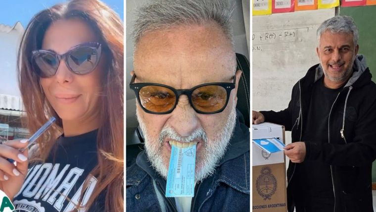 Los famosos votando este domingo. /Redes sociales