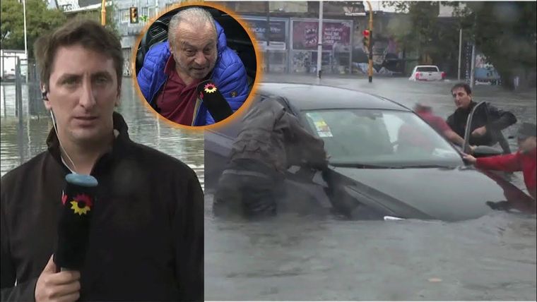 Alan Ferraro, el movilero que rescató a un hombre de la inundación Foto: Foto Captura de video TN