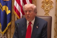 Donald Trump en la reunión con Javier Milei.