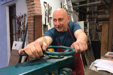 Leonardo Gotleyb en su Casa-Taller de la Boca. Foto: LG.