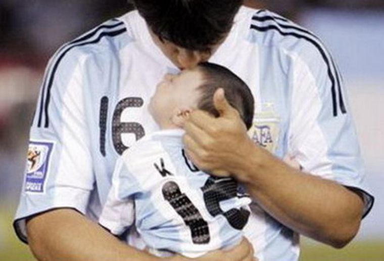 El padre y la Selección Argentina, dos grandes amores.
