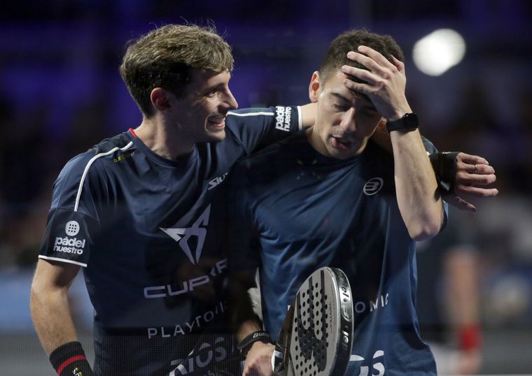 Franco Stupaczuk y Martín Di Nenno, una de las parejas finalistas del Premier Padel. Foto: Prensa Mendoza Premier Padel