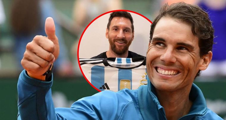 Nadal recibió la camiseta del campeón del mundo. Foto: MDZ